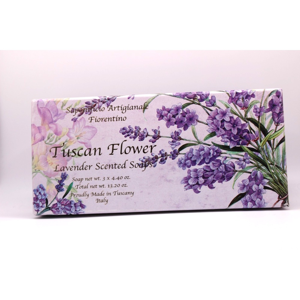 Saponificio Artigianale Fiorentino Tuscan Lavender Bath Soap, 3 x 4.40 oz Sealed